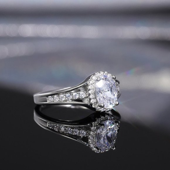 ✨Three Layer Crystal Pure Oval Zircon Wedding Clear Rings for Women, MARR9021 - Picture 3 of 6